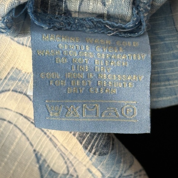 Bermuda Bay Short Sleeve Silk Camp Shirt Sz L Blue Tropical Tuscan Resort Aloha - Picture 7 of 9